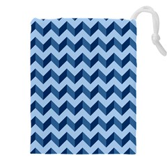 Modern Retro Chevron Patchwork Pattern Drawstring Pouch (5xl) by GardenOfOphir