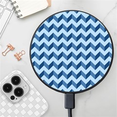 Modern Retro Chevron Patchwork Pattern Wireless Fast Charger(black) by GardenOfOphir