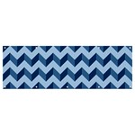 Modern Retro Chevron Patchwork Pattern Banner and Sign 12  x 4  Front