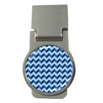 Modern Retro Chevron Patchwork Pattern Money Clips (Round)  Front