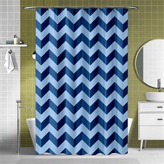 Modern Retro Chevron Patchwork Pattern Shower Curtain 48  X 72  (small)  by GardenOfOphir