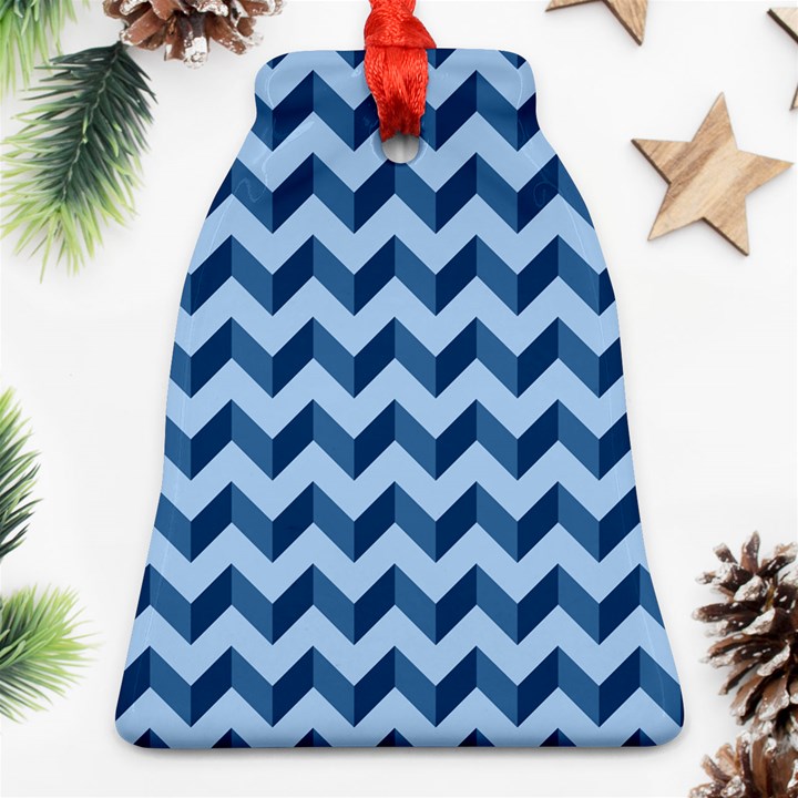 Modern Retro Chevron Patchwork Pattern Ornament (Bell)