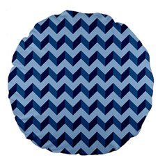 Modern Retro Chevron Patchwork Pattern Large 18  Premium Flano Round Cushions by GardenOfOphir