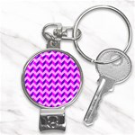 Modern Retro Chevron Patchwork Pattern Nail Clippers Key Chain Front