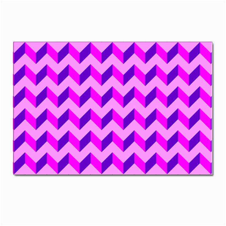 Modern Retro Chevron Patchwork Pattern Postcard 4 x 6  (Pkg of 10)