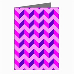 Modern Retro Chevron Patchwork Pattern Greeting Cards (pkg Of 8) by GardenOfOphir