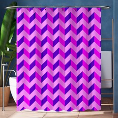 Modern Retro Chevron Patchwork Pattern Shower Curtain 60  X 72  (medium)  by GardenOfOphir