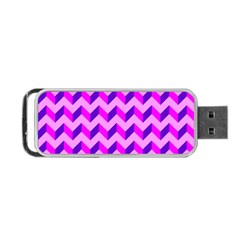 Modern Retro Chevron Patchwork Pattern Portable Usb Flash (two Sides) by GardenOfOphir