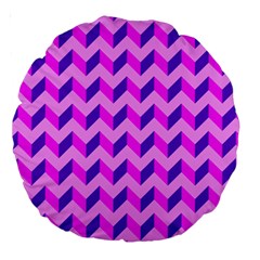 Modern Retro Chevron Patchwork Pattern Large 18  Premium Round Cushions by GardenOfOphir