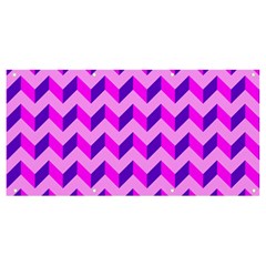 Modern Retro Chevron Patchwork Pattern Banner And Sign 8  X 4  by GardenOfOphir