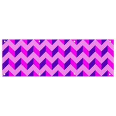 Modern Retro Chevron Patchwork Pattern Banner And Sign 9  X 3  by GardenOfOphir