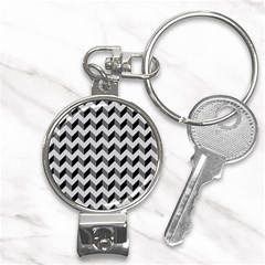 Modern Retro Chevron Patchwork Pattern Nail Clippers Key Chain by GardenOfOphir