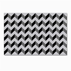 Modern Retro Chevron Patchwork Pattern Postcard 4 x 6  (pkg Of 10) by GardenOfOphir