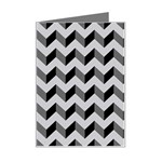 Modern Retro Chevron Patchwork Pattern Mini Greeting Card Left