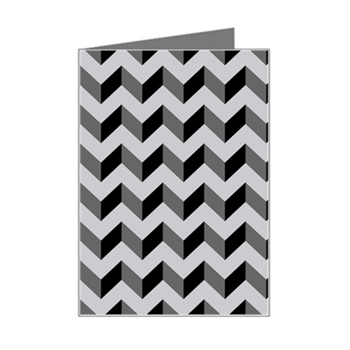 Modern Retro Chevron Patchwork Pattern Mini Greeting Card