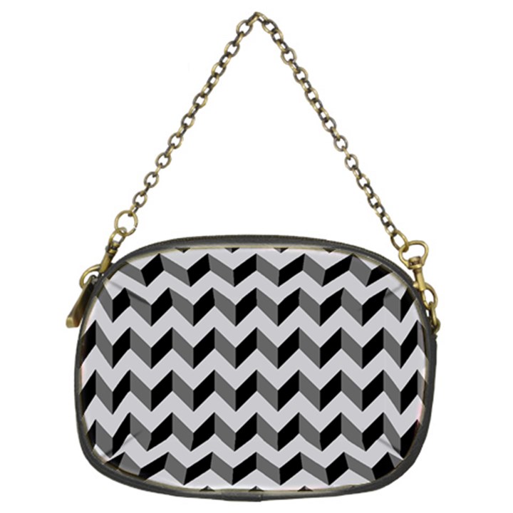 Modern Retro Chevron Patchwork Pattern Chain Purse (Two Sides)