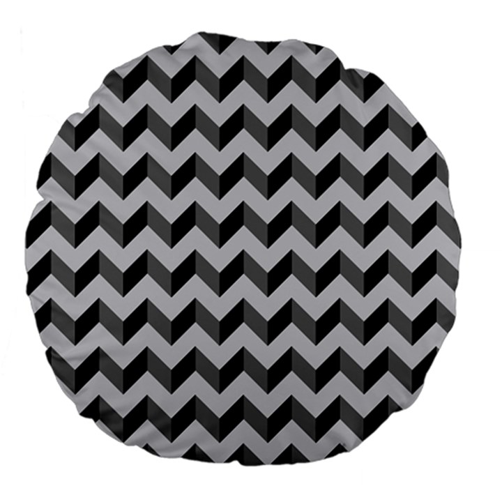 Modern Retro Chevron Patchwork Pattern Large 18  Premium Flano Round Cushions