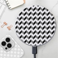 Modern Retro Chevron Patchwork Pattern Wireless Fast Charger(white) by GardenOfOphir