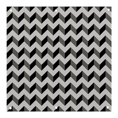 Modern Retro Chevron Patchwork Pattern Banner And Sign 3  X 3  by GardenOfOphir