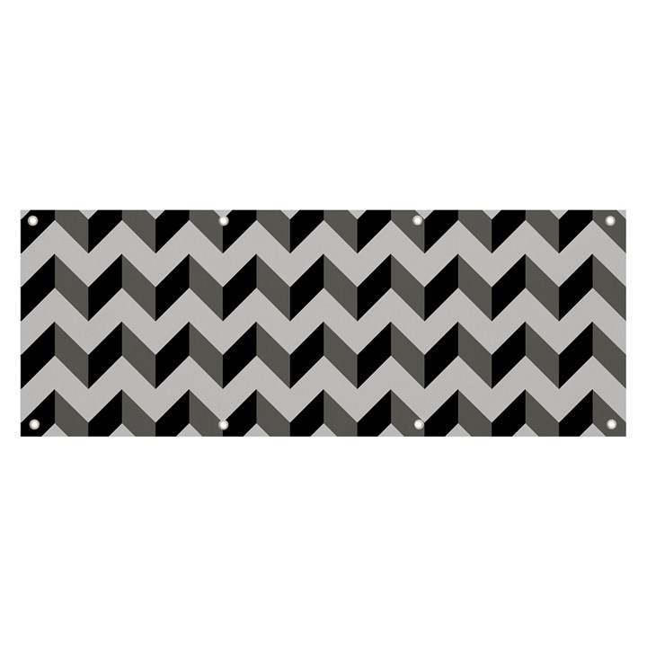 Modern Retro Chevron Patchwork Pattern Banner and Sign 8  x 3 