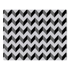 Modern Retro Chevron Patchwork Pattern Premium Plush Fleece Blanket (large) by GardenOfOphir