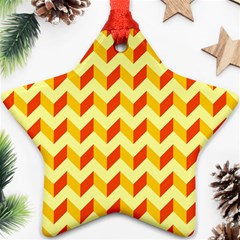 Modern Retro Chevron Patchwork Pattern Ornament (star) by GardenOfOphir