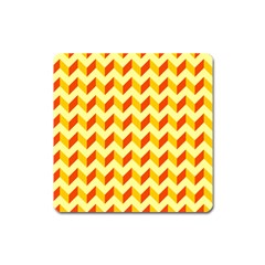 Modern Retro Chevron Patchwork Pattern Square Magnet by GardenOfOphir