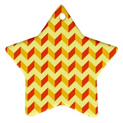 Modern Retro Chevron Patchwork Pattern Star Ornament (two Sides) by GardenOfOphir