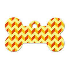 Modern Retro Chevron Patchwork Pattern Dog Tag Bone (one Side) by GardenOfOphir