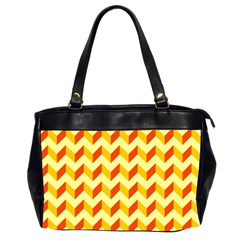 Modern Retro Chevron Patchwork Pattern Oversize Office Handbag (2 Sides) by GardenOfOphir