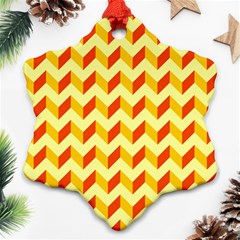 Modern Retro Chevron Patchwork Pattern Ornament (snowflake) by GardenOfOphir