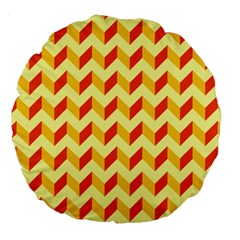 Modern Retro Chevron Patchwork Pattern Large 18  Premium Round Cushions by GardenOfOphir