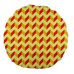 Modern Retro Chevron Patchwork Pattern Large 18  Premium Flano Round Cushions by GardenOfOphir