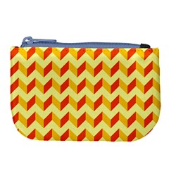 Modern Retro Chevron Patchwork Pattern Large Coin Purse by GardenOfOphir