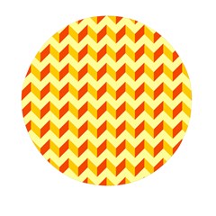 Modern Retro Chevron Patchwork Pattern Mini Round Pill Box by GardenOfOphir