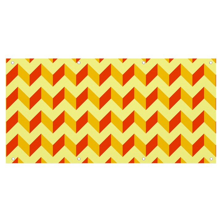 Modern Retro Chevron Patchwork Pattern Banner and Sign 8  x 4 