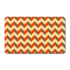 Modern Retro Chevron Patchwork Pattern Magnet (rectangular) by GardenOfOphir