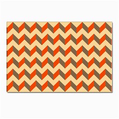 Modern Retro Chevron Patchwork Pattern Postcards 5  X 7  (pkg Of 10) by GardenOfOphir