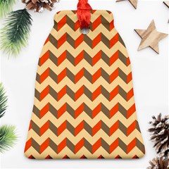 Modern Retro Chevron Patchwork Pattern Bell Ornament (two Sides) by GardenOfOphir