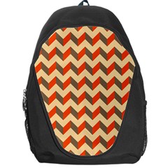 Modern Retro Chevron Patchwork Pattern Backpack Bag by GardenOfOphir