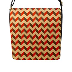 Modern Retro Chevron Patchwork Pattern Flap Closure Messenger Bag (l) by GardenOfOphir