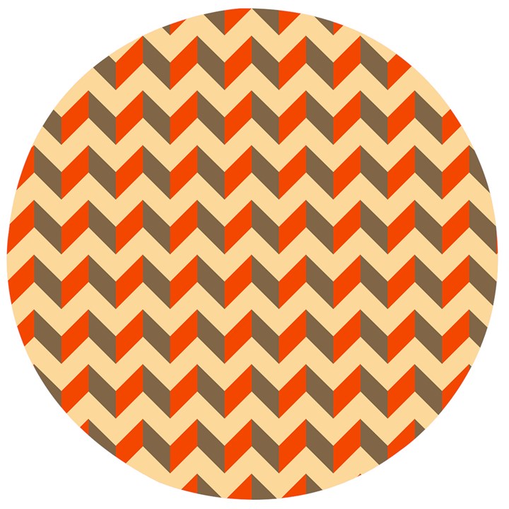 Modern Retro Chevron Patchwork Pattern Wooden Bottle Opener (Round)