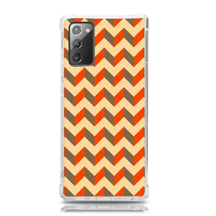 Modern Retro Chevron Patchwork Pattern Samsung Galaxy Note 20 TPU UV Case