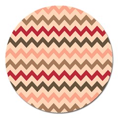 Chevron Pattern Gifts Magnet 5  (round) by GardenOfOphir