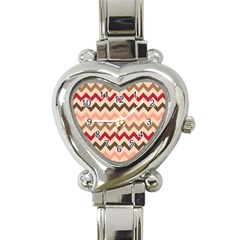 Chevron Pattern Gifts Heart Italian Charm Watch by GardenOfOphir