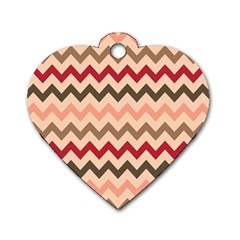 Chevron Pattern Gifts Dog Tag Heart (one Side) by GardenOfOphir