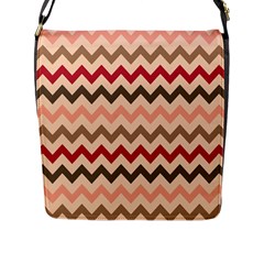 Chevron Pattern Gifts Flap Closure Messenger Bag (l) by GardenOfOphir