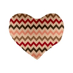 Chevron Pattern Gifts Standard 16  Premium Flano Heart Shape Cushions