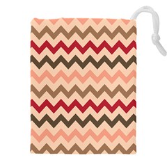 Chevron Pattern Gifts Drawstring Pouch (4xl) by GardenOfOphir