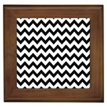 Black And White Chevron Framed Tile Front